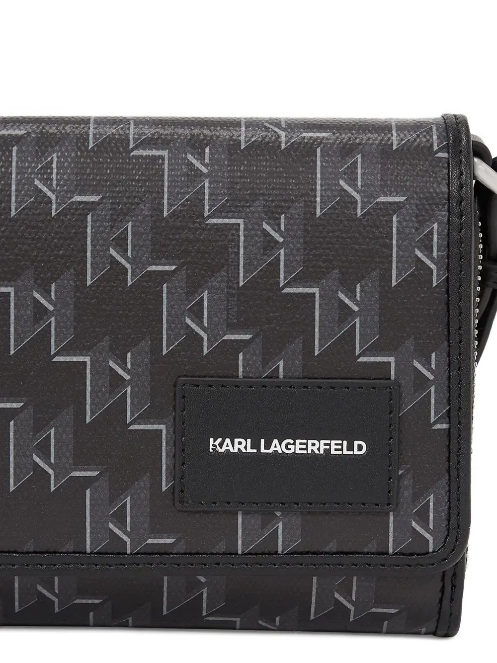 Karl Lagerfeld K Voyage crossbodytas met monogram en rits Zwart