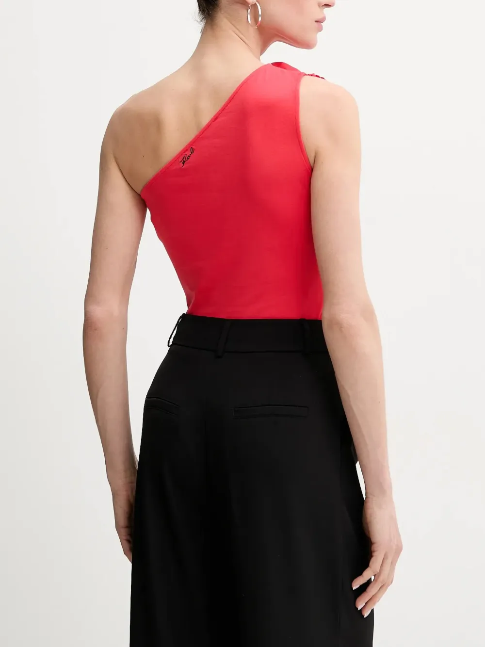 Karl Lagerfeld Asymmetrische top verfraaid met rozen Rood