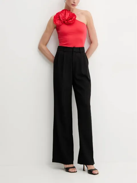 Karl Lagerfeld rose-embellished one-shoulder top