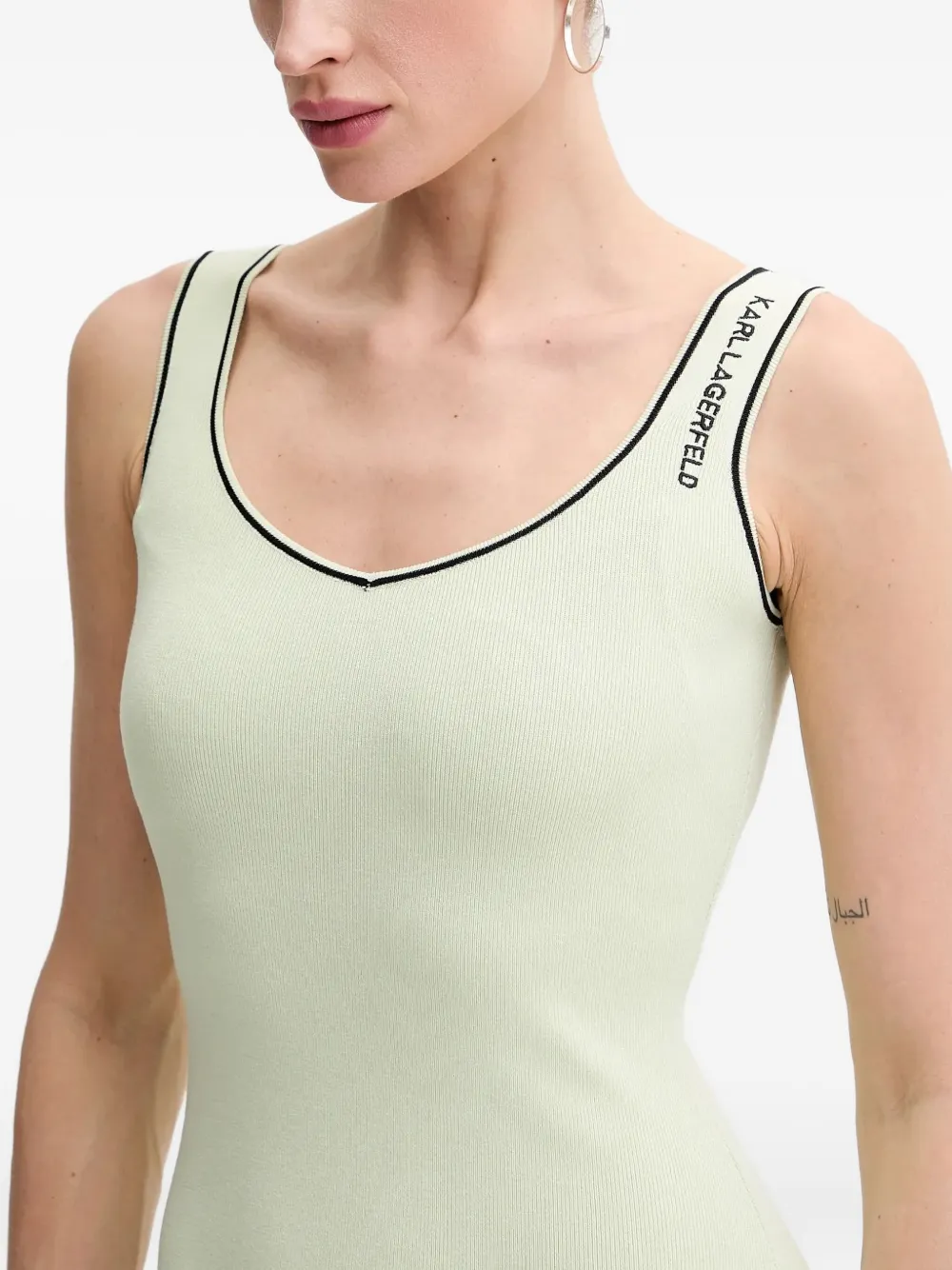 Karl Lagerfeld Geribbelde midi-jurk Groen