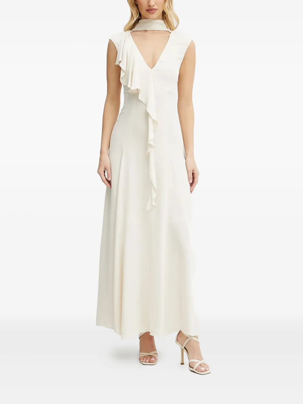 Karl Lagerfeld Maxi-jurk met ruches Beige