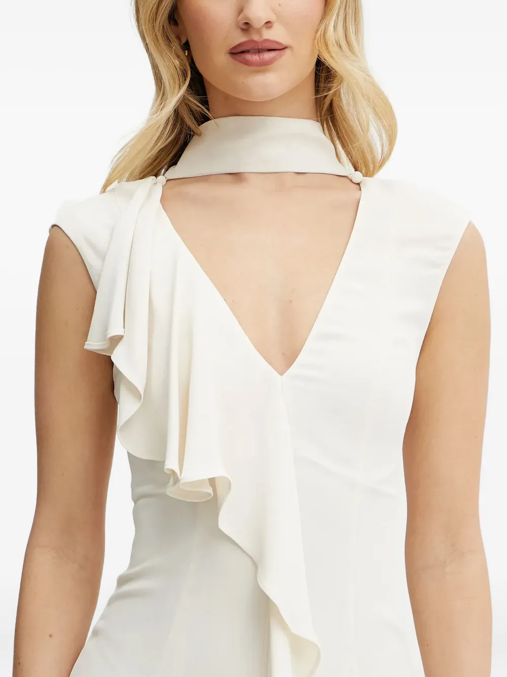 Karl Lagerfeld Maxi-jurk met ruches Beige