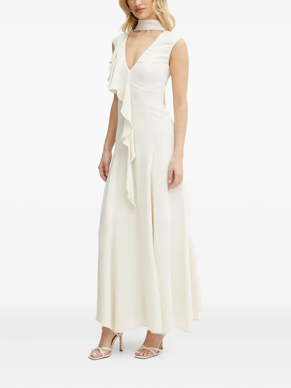 Karl Lagerfeld Maxi-jurk met ruches Beige