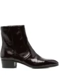 Husbands zip leather boots - Red