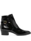 Husbands buckle-fastening patent leather boots - Black