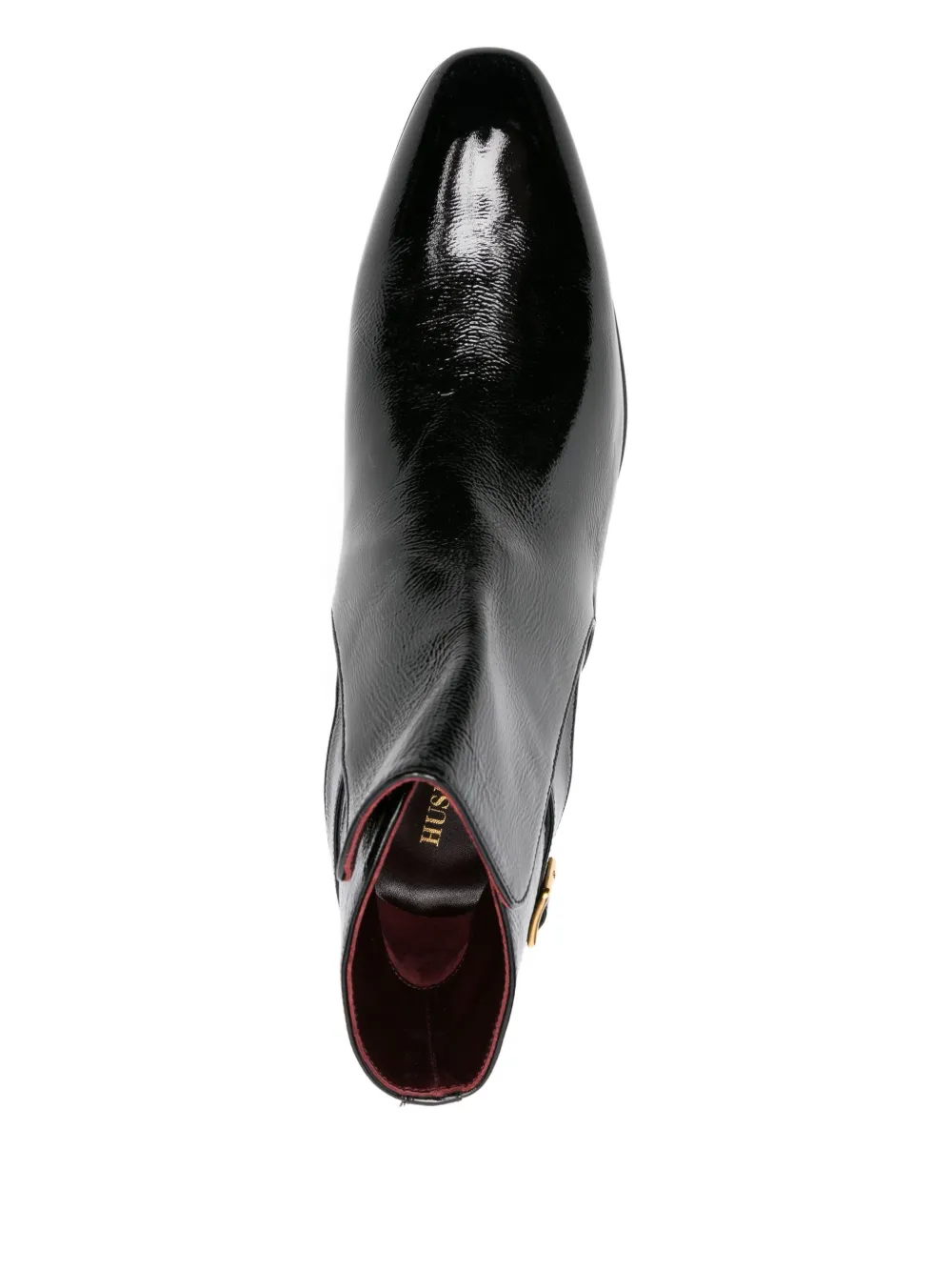Husbands buckle-fastening patent leather boots Black