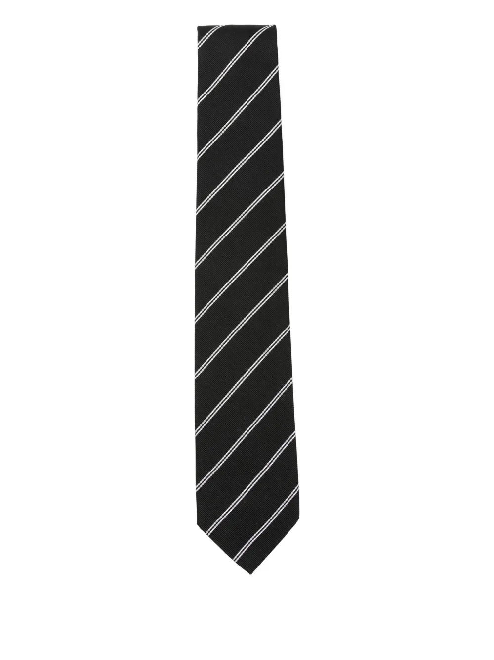 Husbands  striped silk tie | Black | Image 1