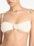 La Reveche rose-detail bandeau bikini top - Neutrals