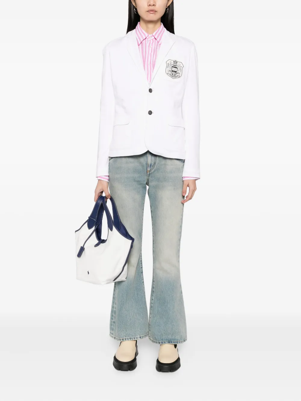 Polo Ralph Lauren Blazer met geborduurd logo Wit