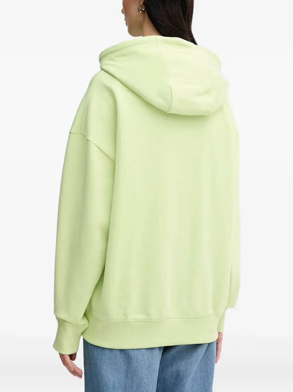 HUGO Katoenen hoodie met rits Groen