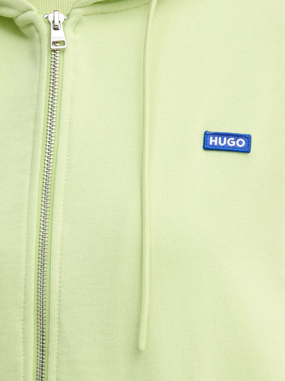 HUGO Katoenen hoodie met rits Groen