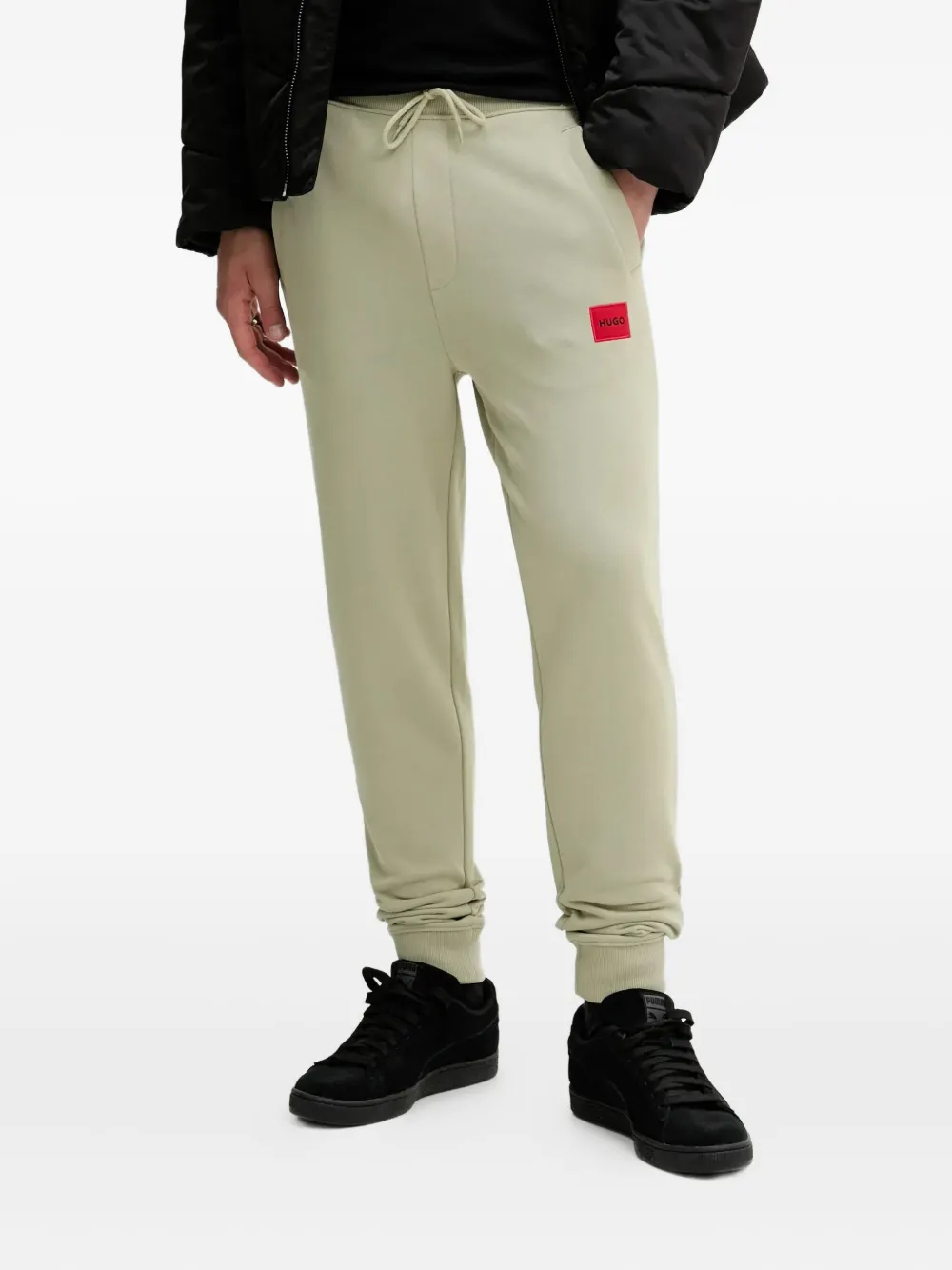 HUGO Duak trainingsbroek met logopatch Groen