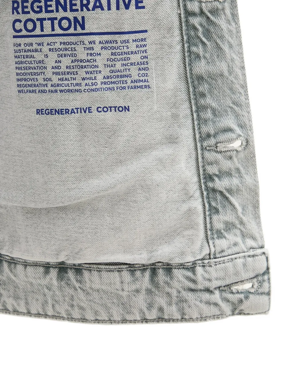HUGO Denim jack met logopatch Grijs