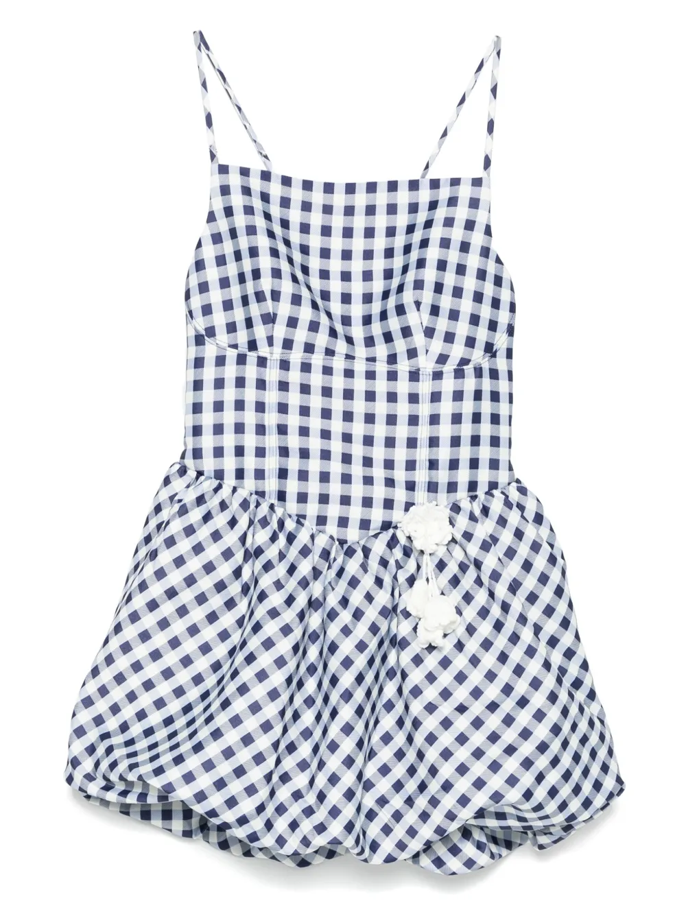 Self-Portrait gingham-pattern sleeveless mini dress Blauw