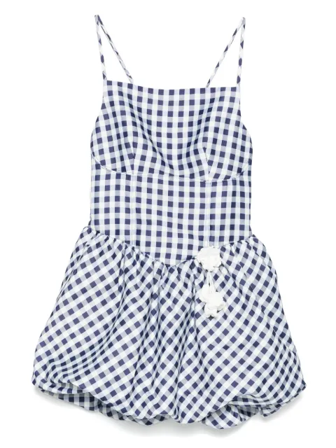Self-Portrait gingham-pattern sleeveless mini dress