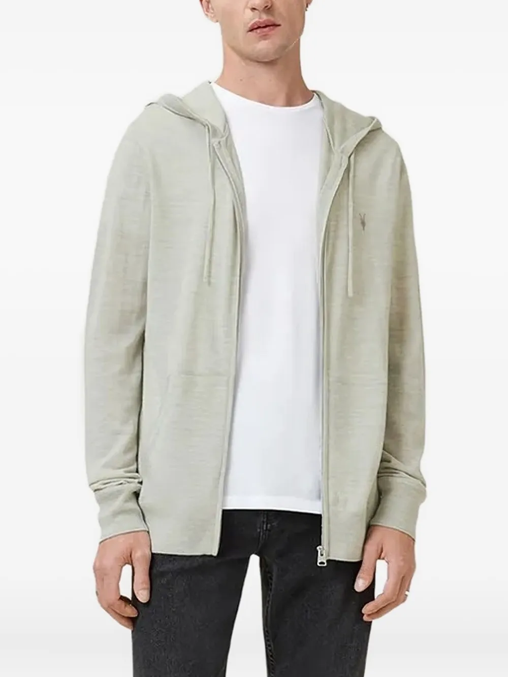 AllSaints hooded zip-up sweater | Neutrals | Image 1