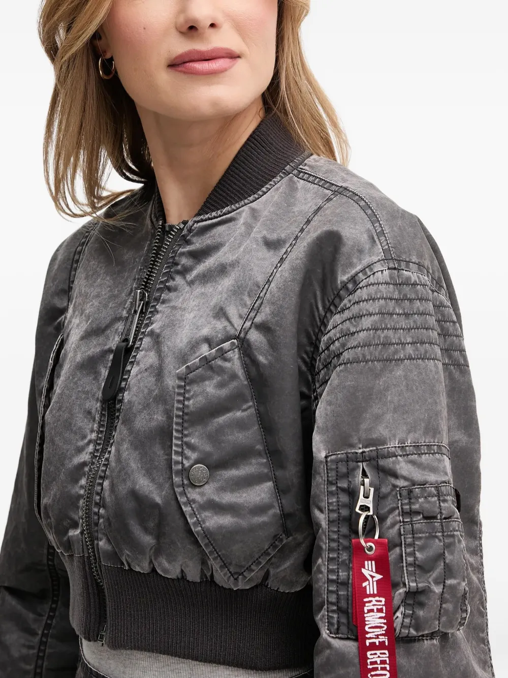 Alpha Industries Cropped bomberjack Grijs