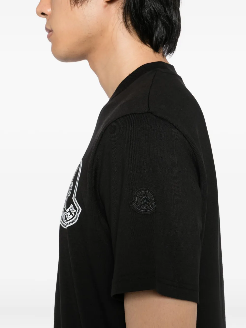 Moncler T-shirt met logoprint Zwart