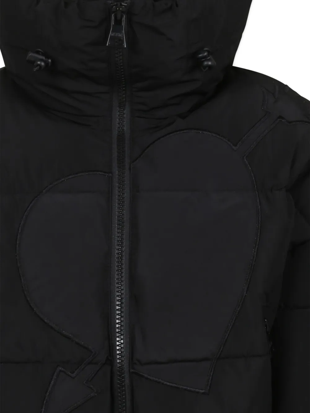 MSGM Kids Donsjack met hartapplicatie Zwart