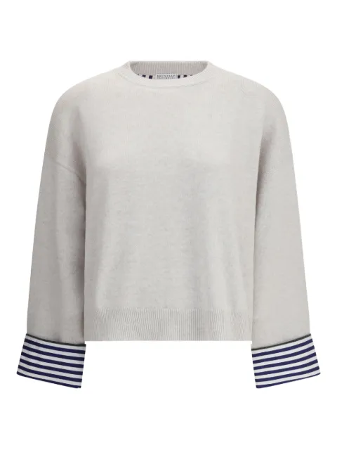 Brunello Cucinelli striped-cuff top