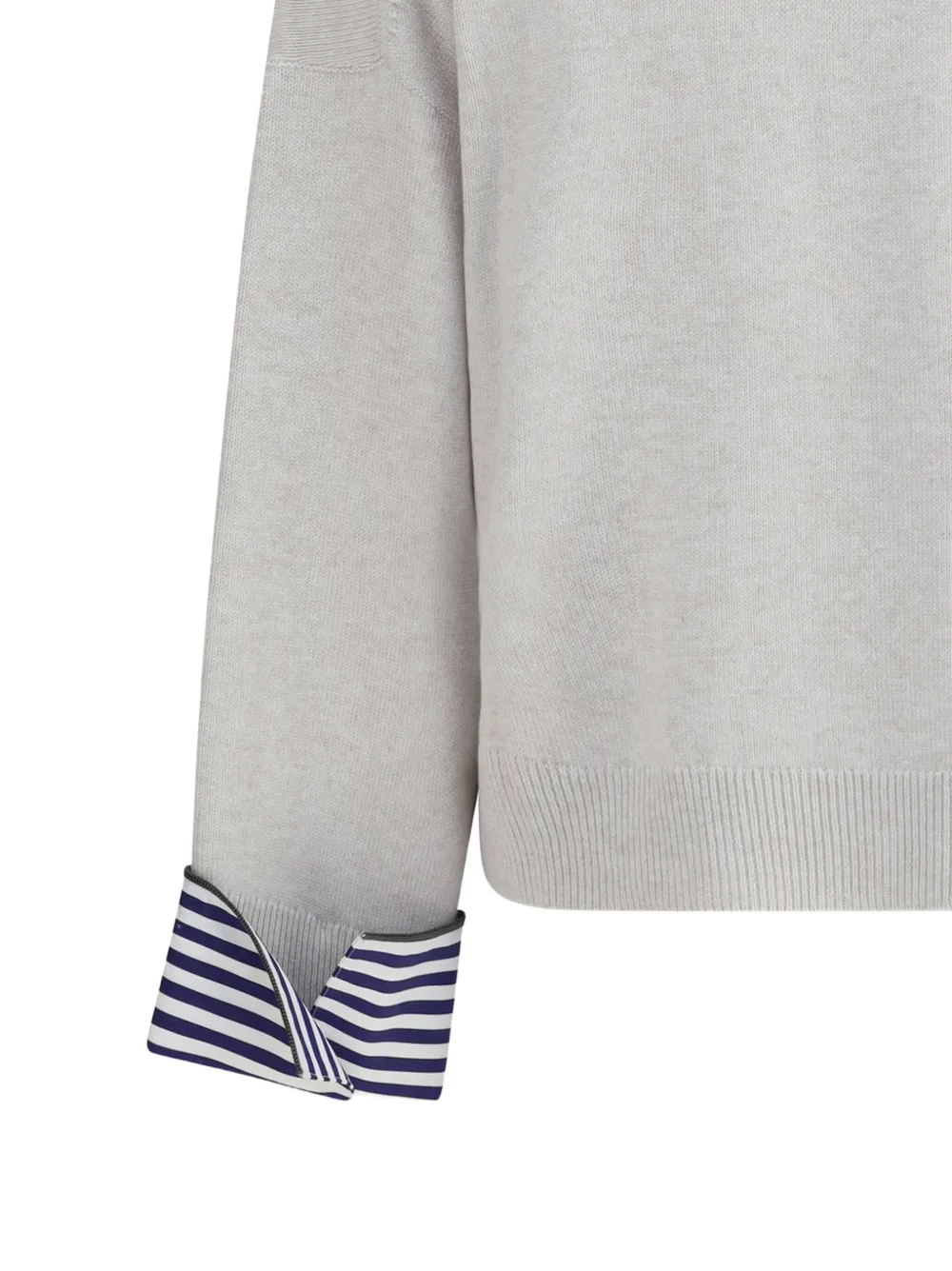 Brunello Cucinelli Top met gestreepte cuffs Beige