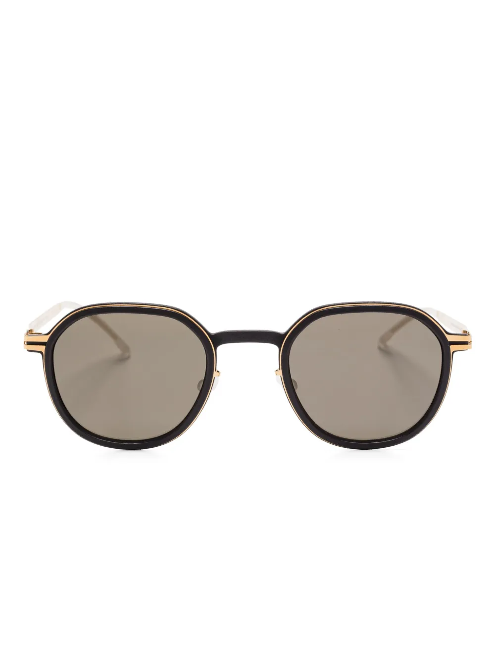 Mykita Birch zonnebril met gouden detail Zwart