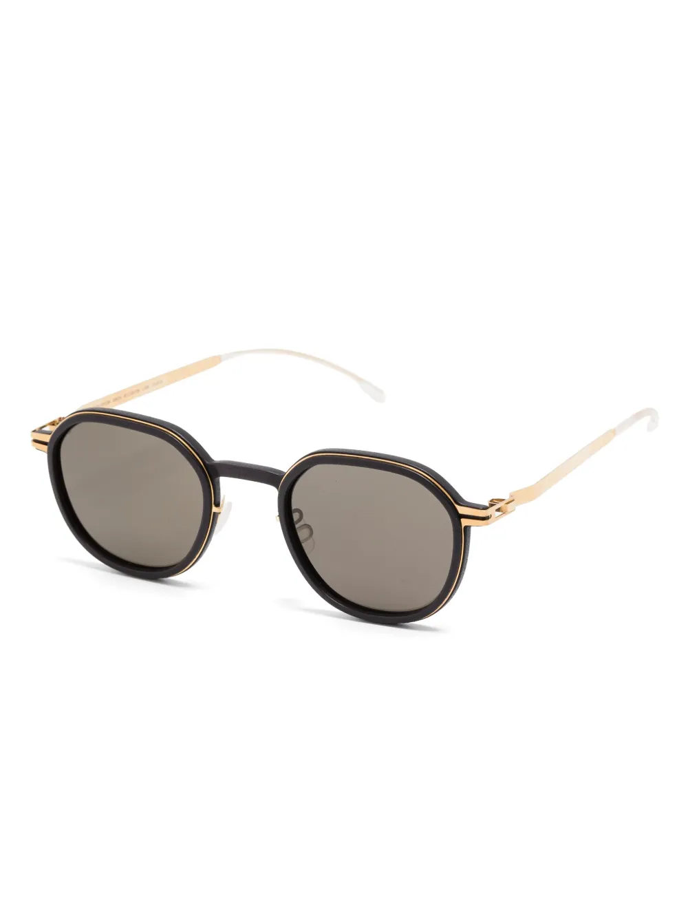 Mykita Birch zonnebril met gouden detail Zwart