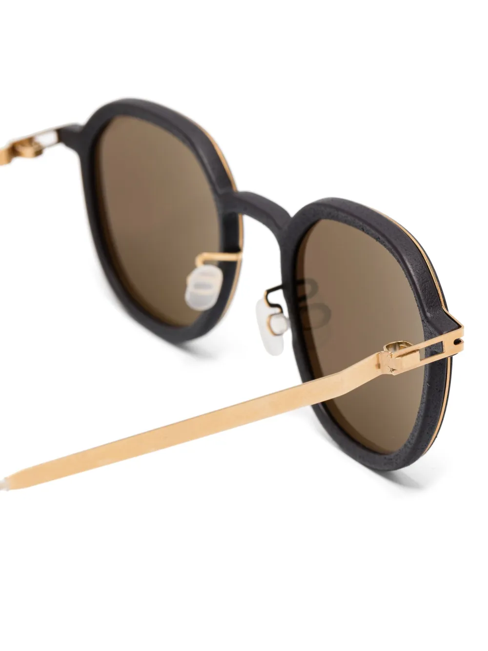 Mykita Birch zonnebril met gouden detail Zwart