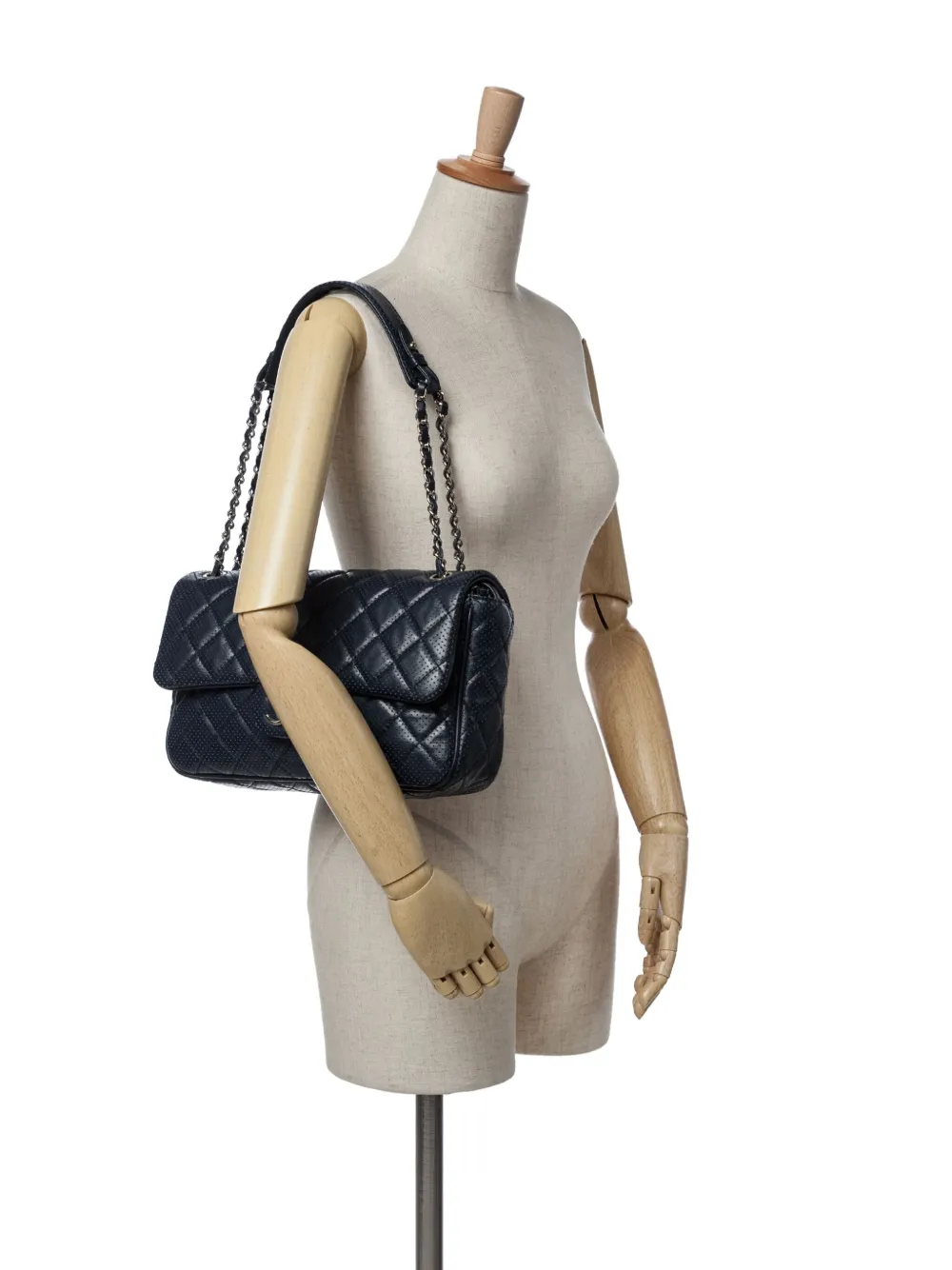 CHANEL Pre-Owned sac porté épaule Jumbo à design perforé Single Flap (2014) | Pre-owned | Image 2