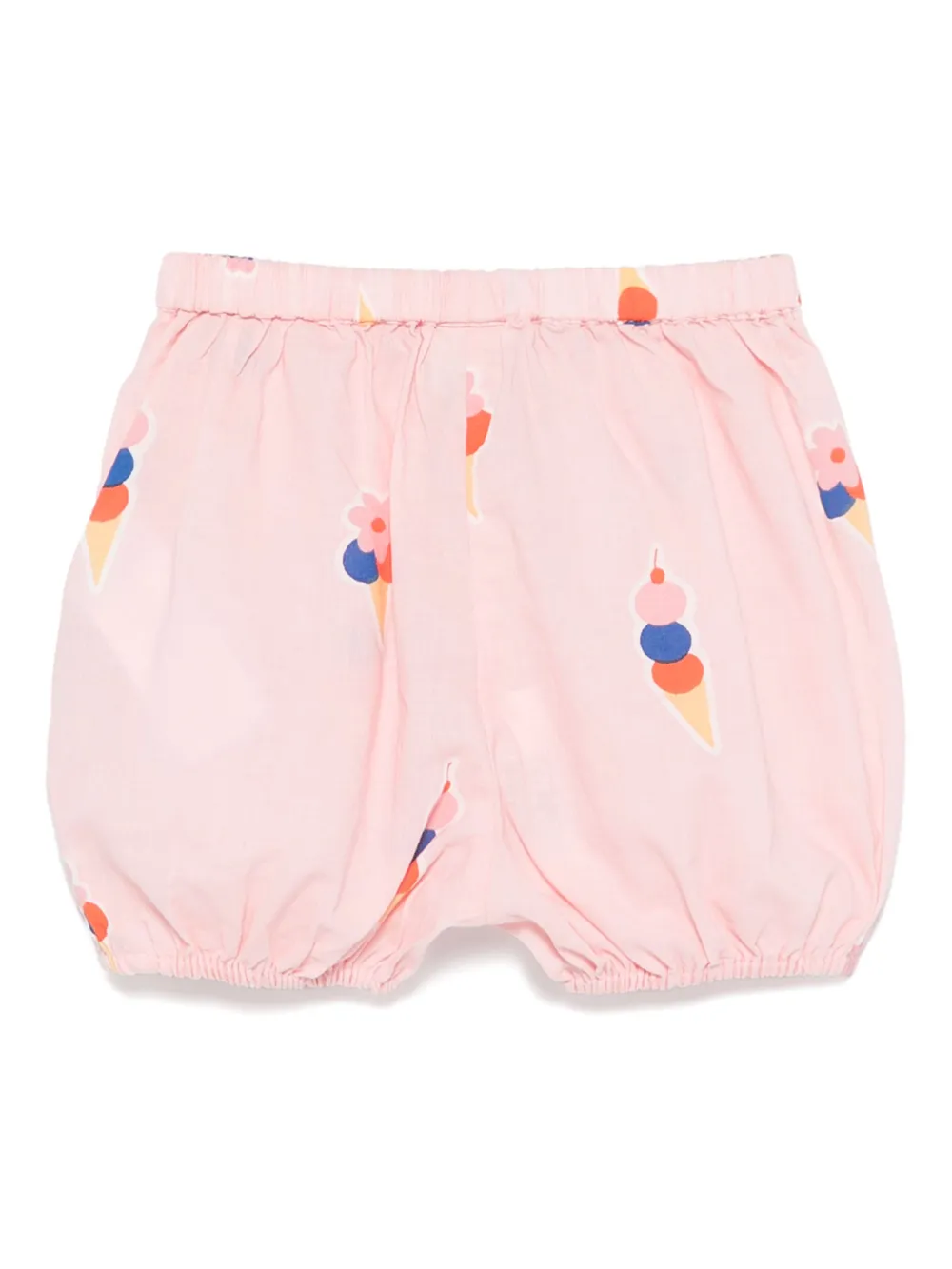 Bonton ice cream-motif cotton shorts - Roze