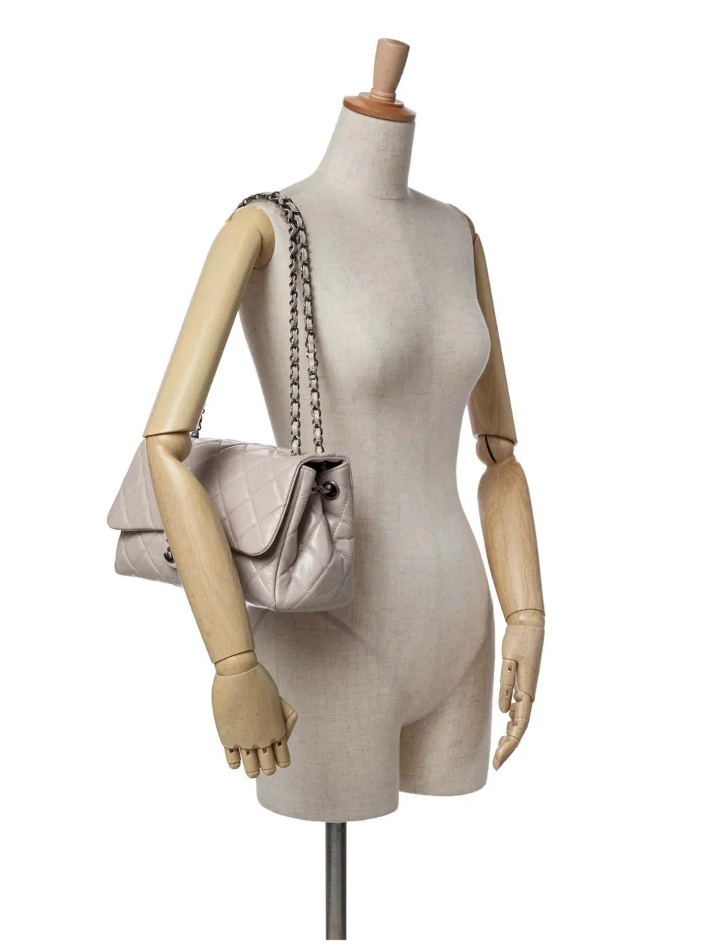 Pre-owned Chanel 2014-2015 Large Quilted Glazed Calfskin Coco Soft Flap Shoulder Bag