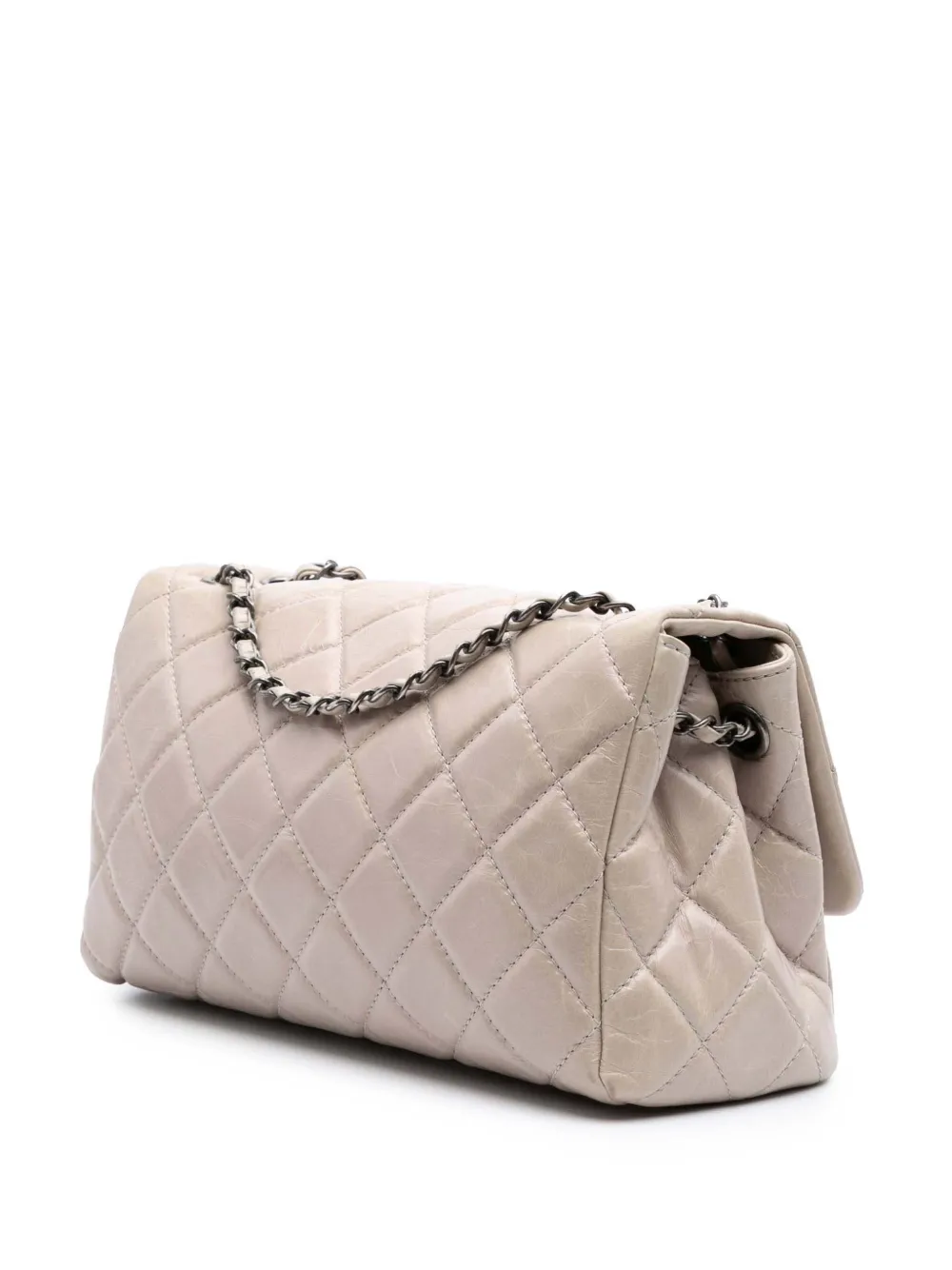 Pre-owned Chanel 2014-2015 Large Quilted Glazed Calfskin Coco Soft Flap Shoulder Bag