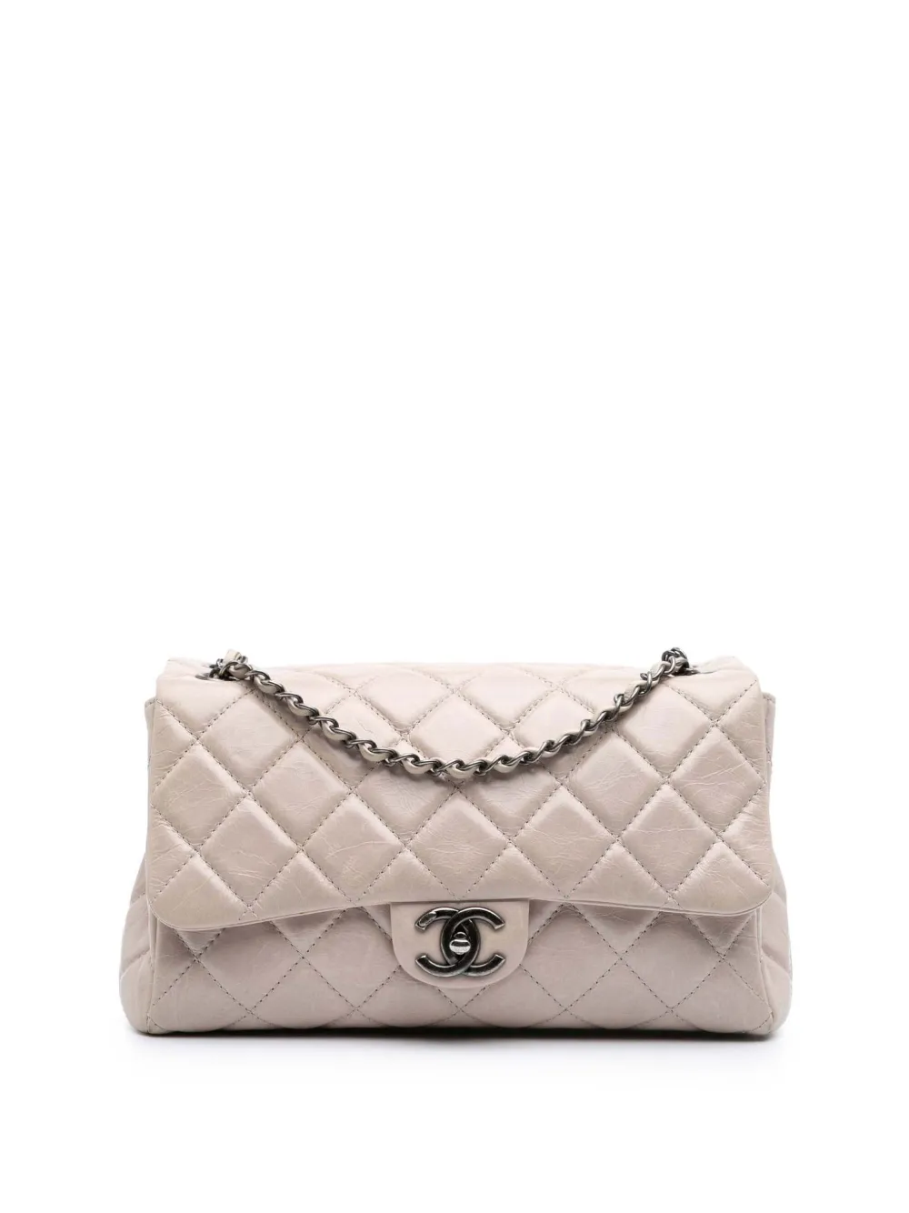 CHANEL Pre-Owned 2014-2015 Large Quilted Glazed Calfskin Coco Soft Flap shoulder bag | Brown | Image 1