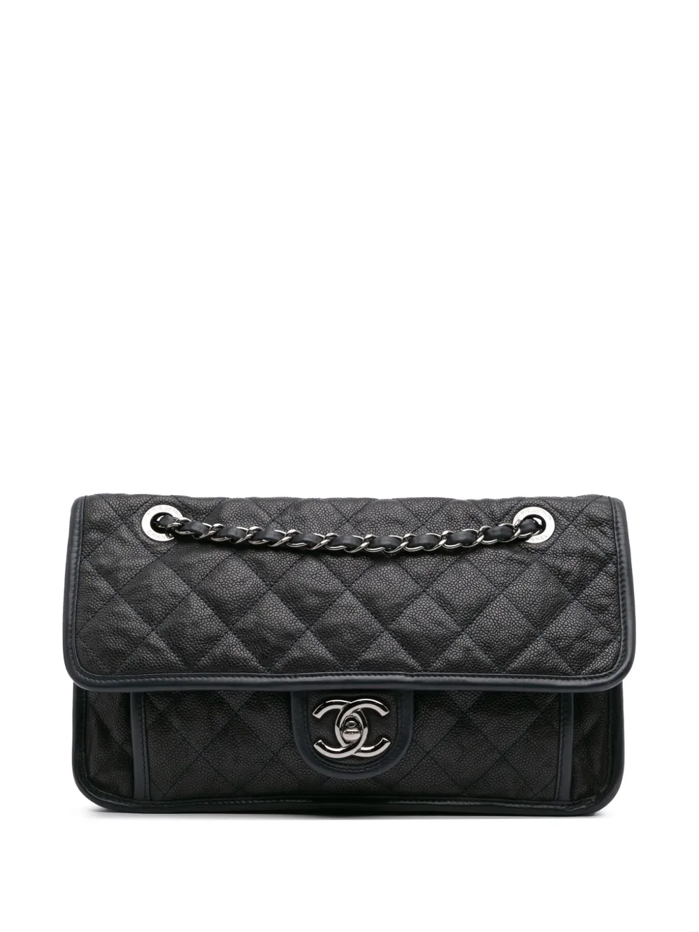 CHANEL Pre-Owned 2014 Medium Quilted Caviar French Riviera Flap shoulder bag | Black | Image 1