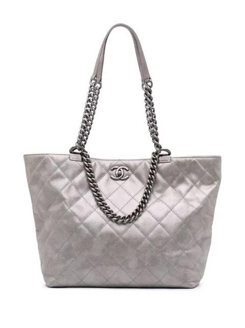 CHANEL Pre-Owned 2015-2016 Shopping in Chains Tote Bag aus changierendem Kalbsleder mit Steppung