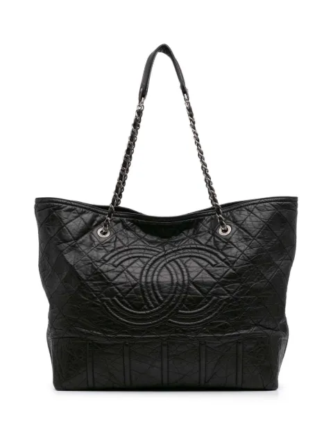 CHANEL Pre-Owned tote Distressed Calfskin Shopping In Moscow 2008-2009