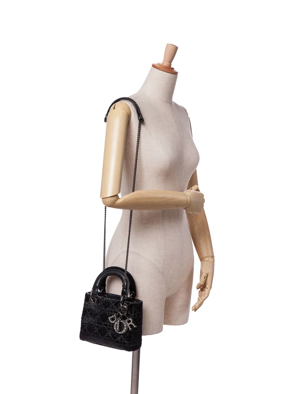 Christian Dior Pre-Owned 2021 Mini Beaded Lambskin Crystal Cannage Lady Dior satchel | Pre-Owned | Image 2