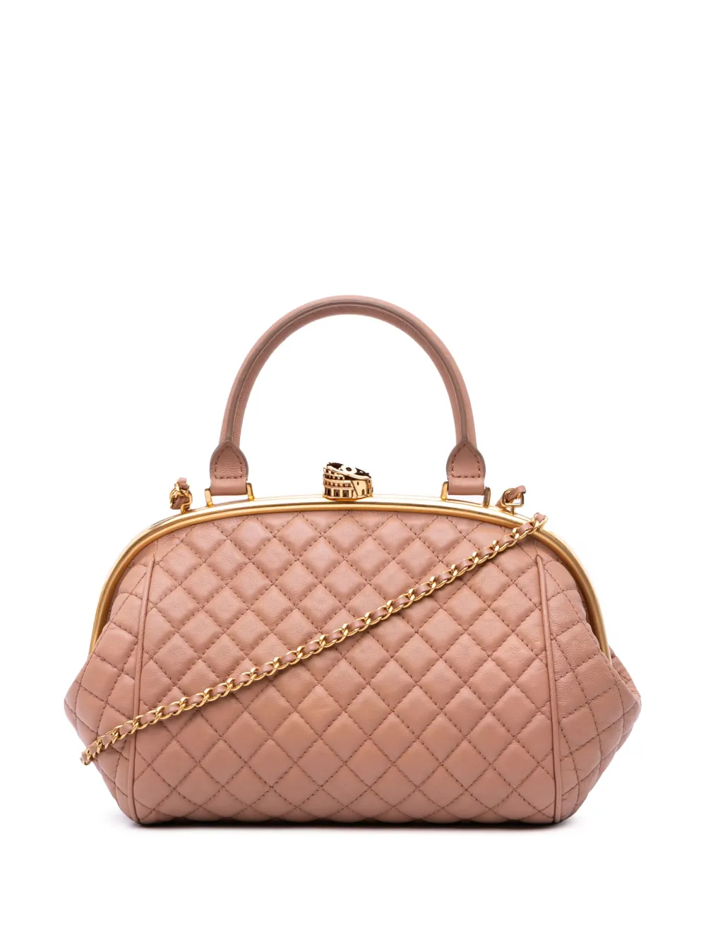 CHANEL Pre-Owned 2016-2017 Paris Rome Quilted Calfskin Colosseum Lock CHANEL Pre-Owned 2016-2017 Paris Rome Quilted Calfskin Colosseum Lock