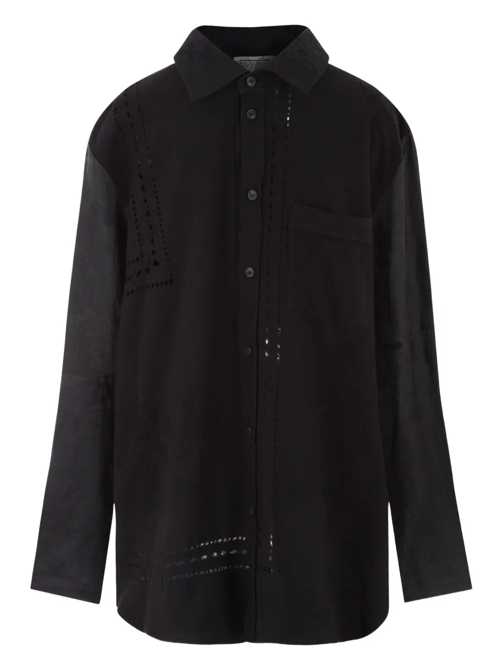 By Walid embroidered eyelet shirt | Black | Image 1