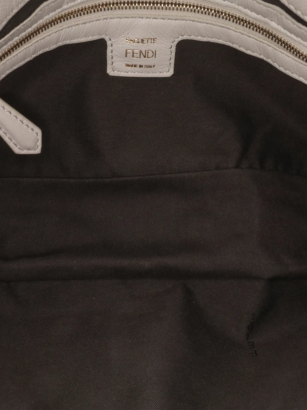 Pre-owned Fendi 2010-2024 Zucca Embossed Leather Baguette Satchel