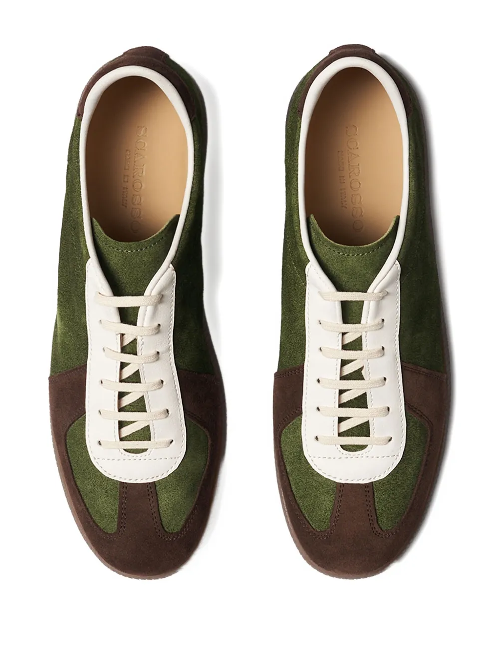 Scarosso two-tone suede sneakers Green