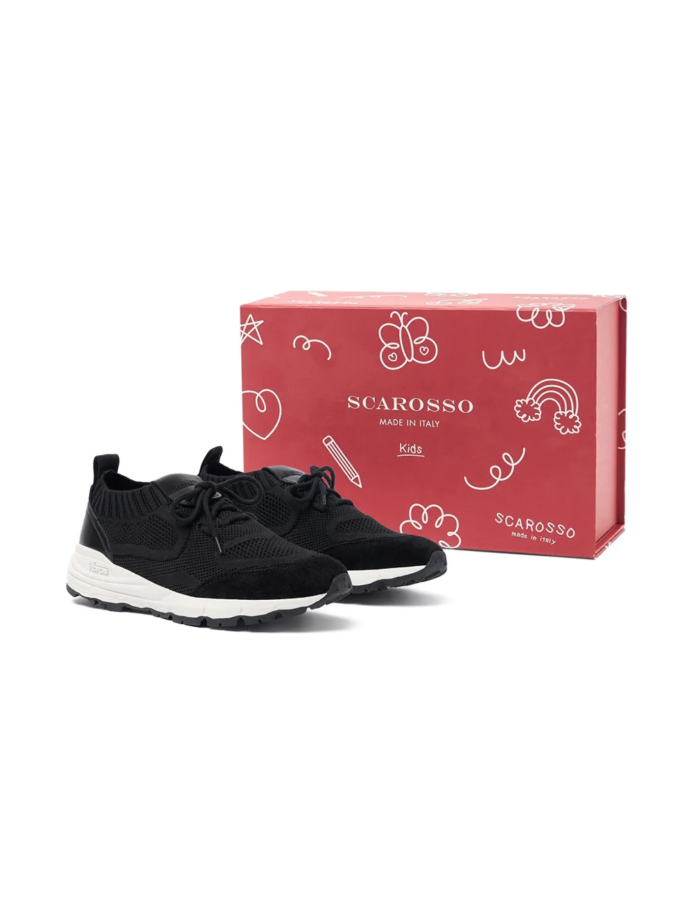 Scarosso knit panel running sneakers Black