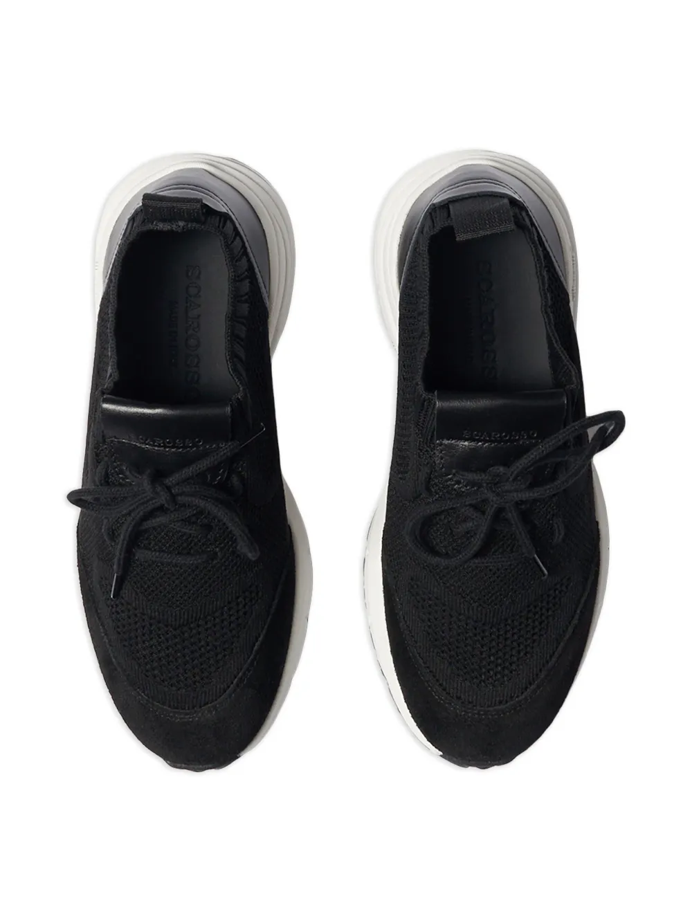 Scarosso knit panel running sneakers Black