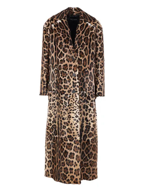 Dolce & Gabbana leopard-print buttoned-up coat