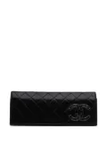 CHANEL Pre-Owned 2011 Quilted Iridescent Suede Crystal CC clutch bag - Black