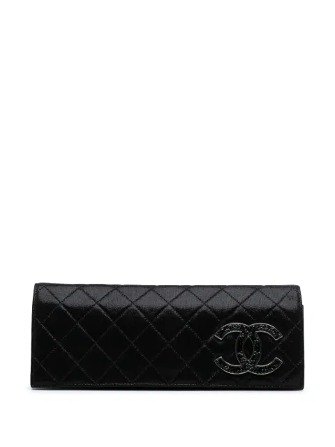 CHANEL Pre-Owned 2011 Quilted Iridescent Suede Crystal CC clutch bag