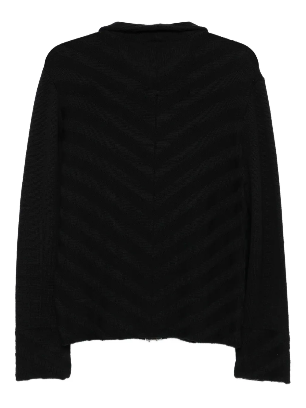 Versace Pre-Owned 2000s leather knitted jacket | Image 2