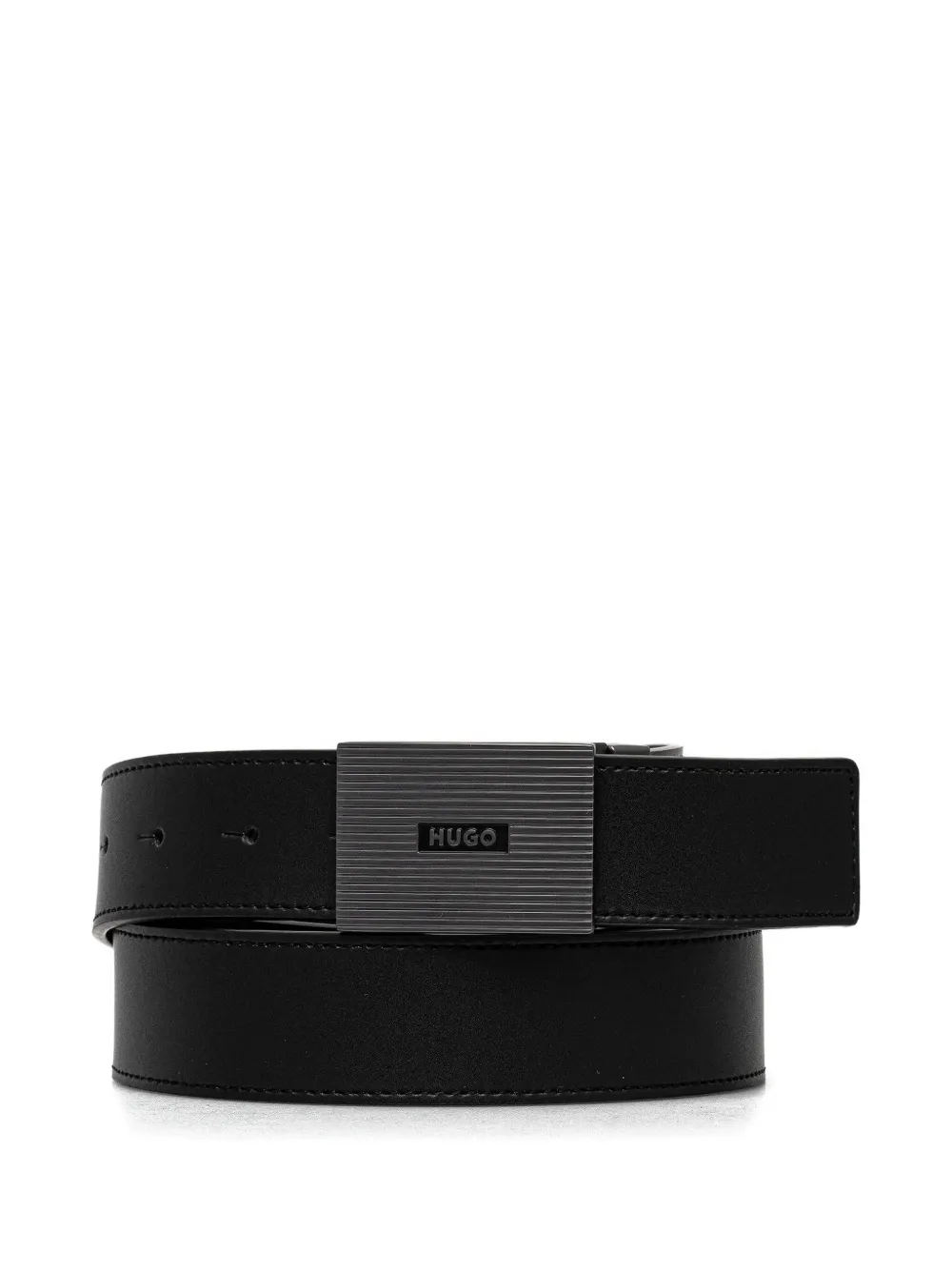 HUGO reversible leather belt Zwart