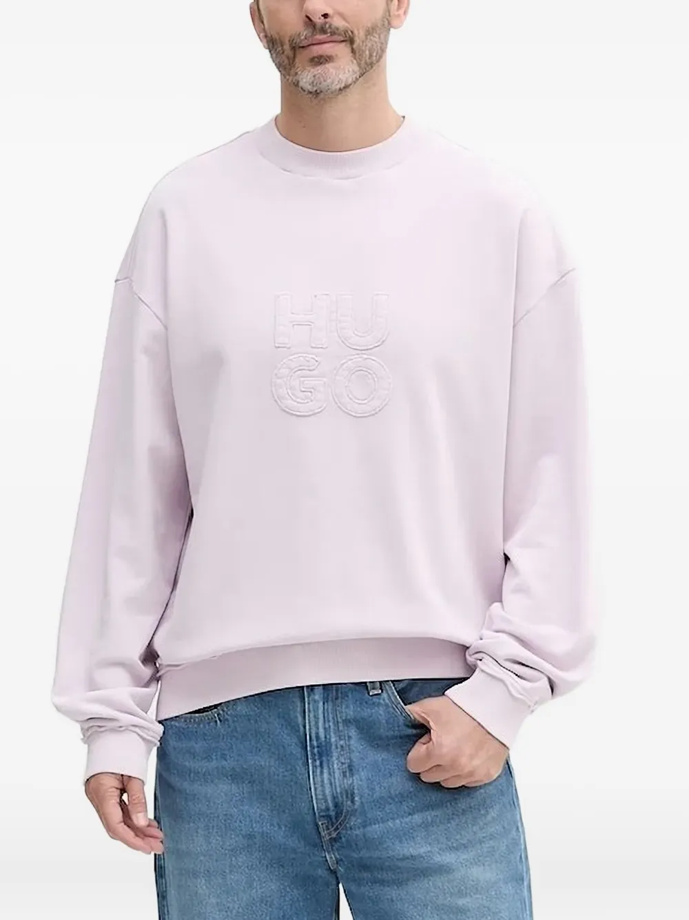 HUGO Sweater met logopatch Roze