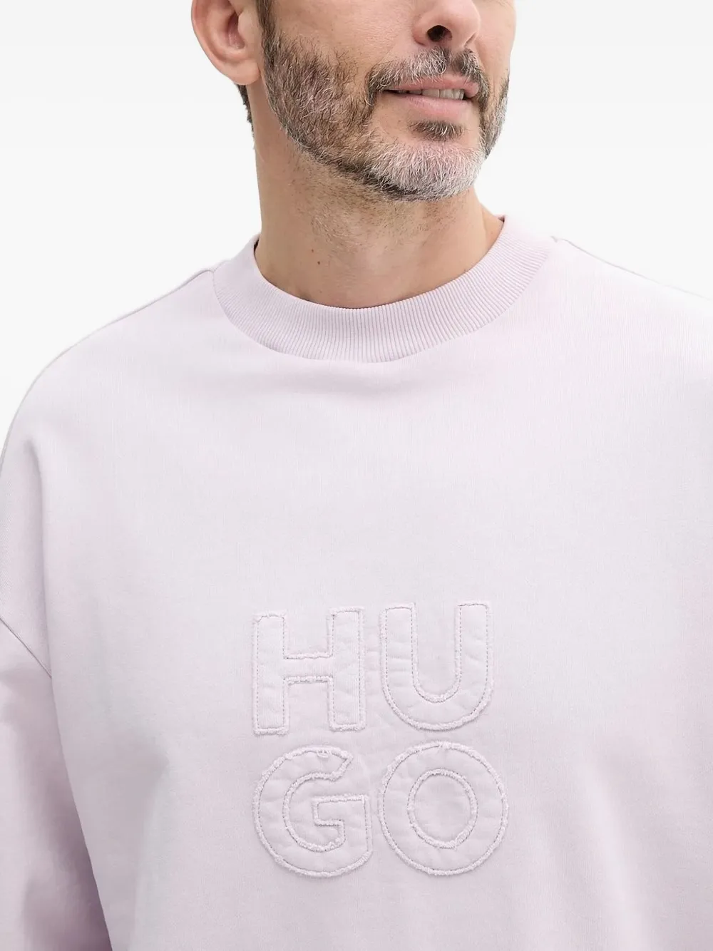 HUGO Sweater met logopatch Roze